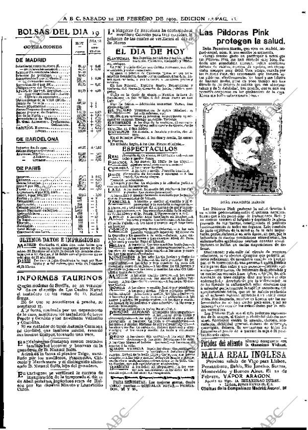 ABC MADRID 20-02-1909 página 13