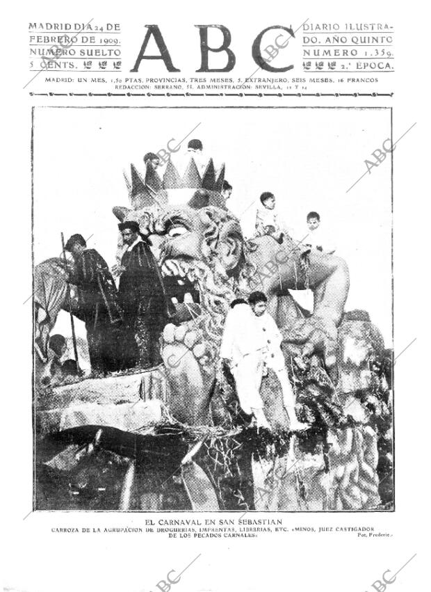 ABC MADRID 24-02-1909 página 1