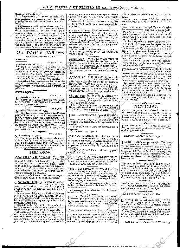 ABC MADRID 25-02-1909 página 12