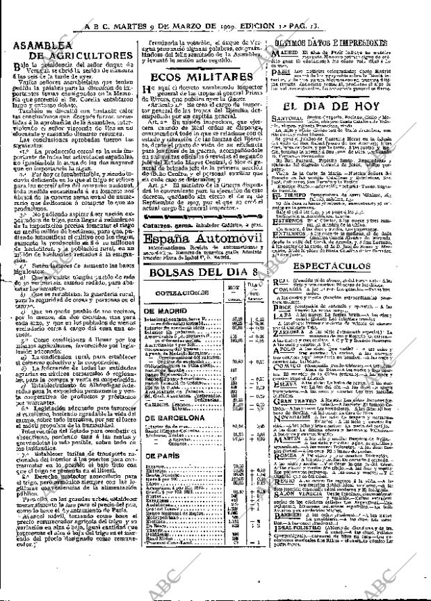 ABC MADRID 09-03-1909 página 13