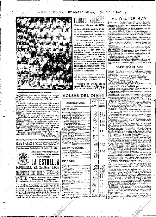 ABC MADRID 14-03-1909 página 14