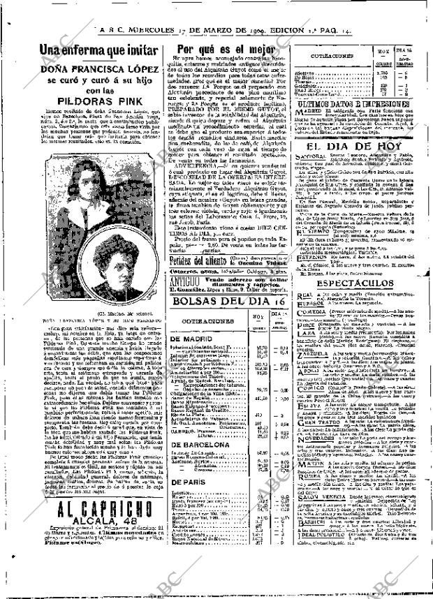 ABC MADRID 17-03-1909 página 14