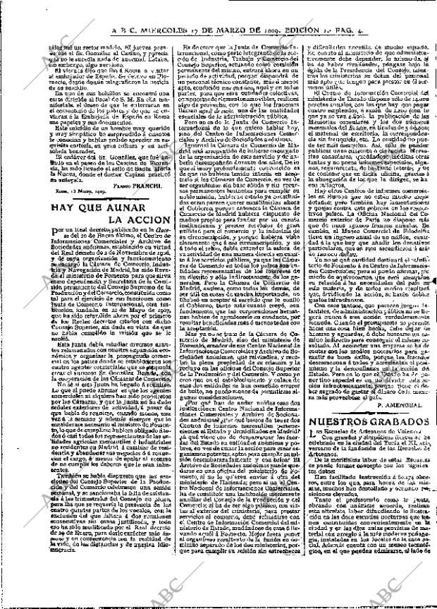 ABC MADRID 17-03-1909 página 4