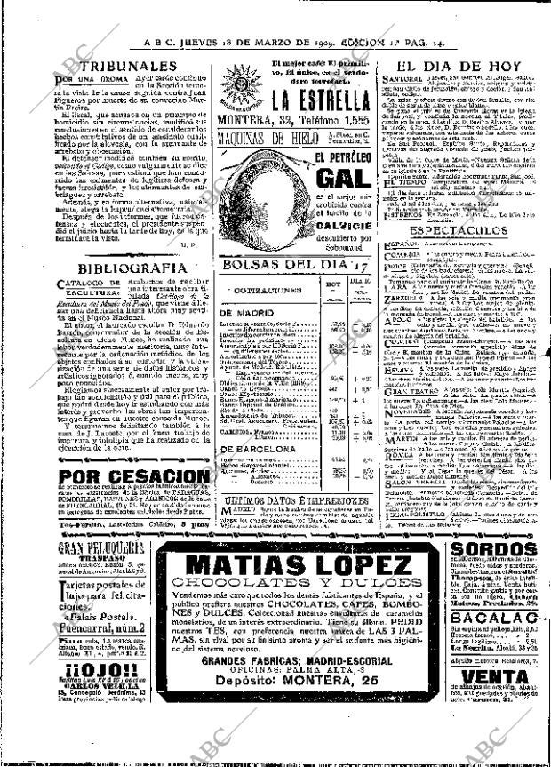 ABC MADRID 18-03-1909 página 14