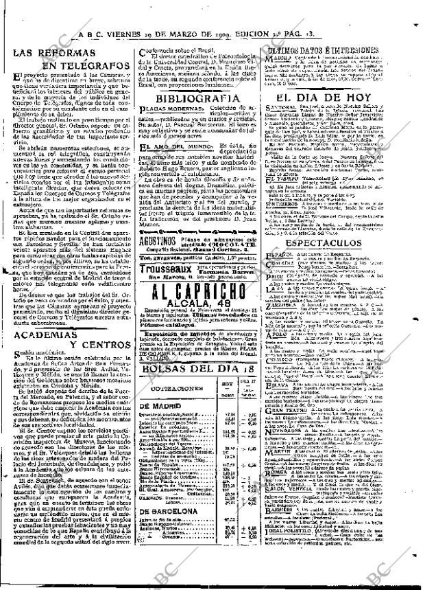 ABC MADRID 19-03-1909 página 13