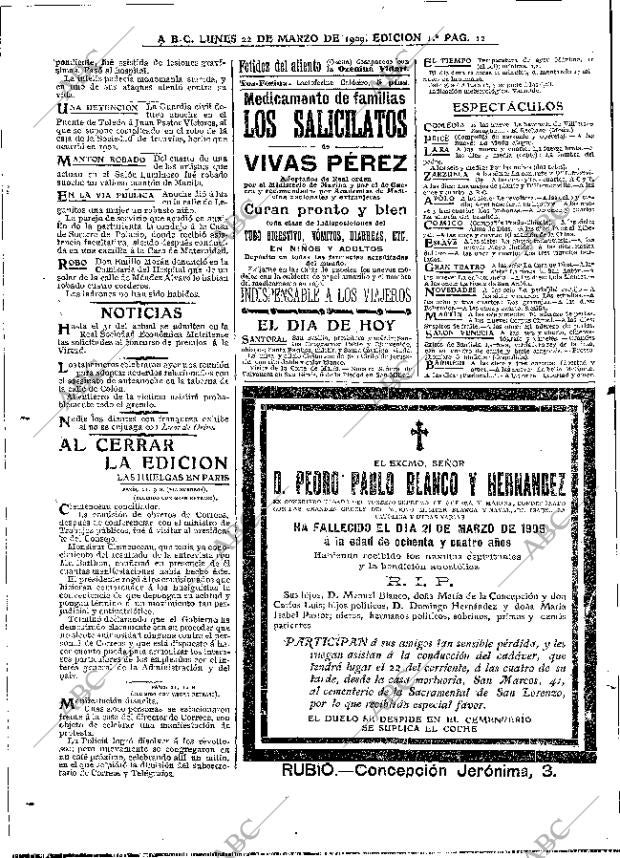 ABC MADRID 22-03-1909 página 12