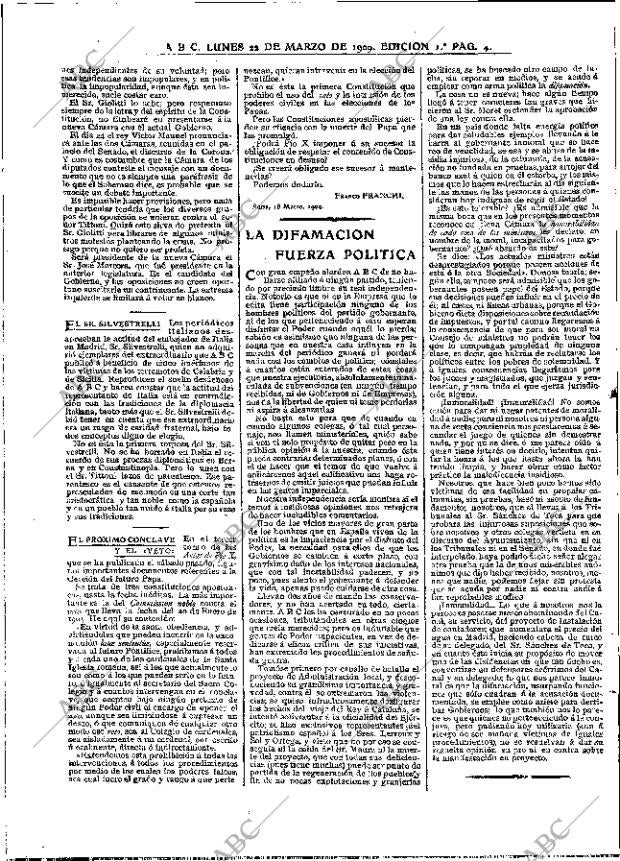 ABC MADRID 22-03-1909 página 4