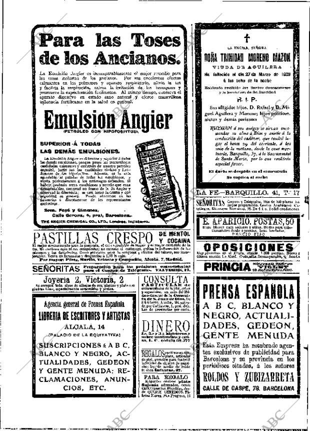 ABC MADRID 28-03-1909 página 2