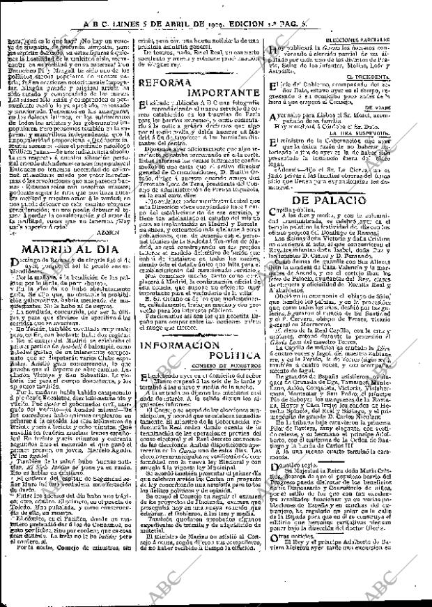 ABC MADRID 05-04-1909 página 5