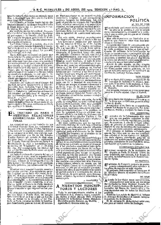 ABC MADRID 07-04-1909 página 5
