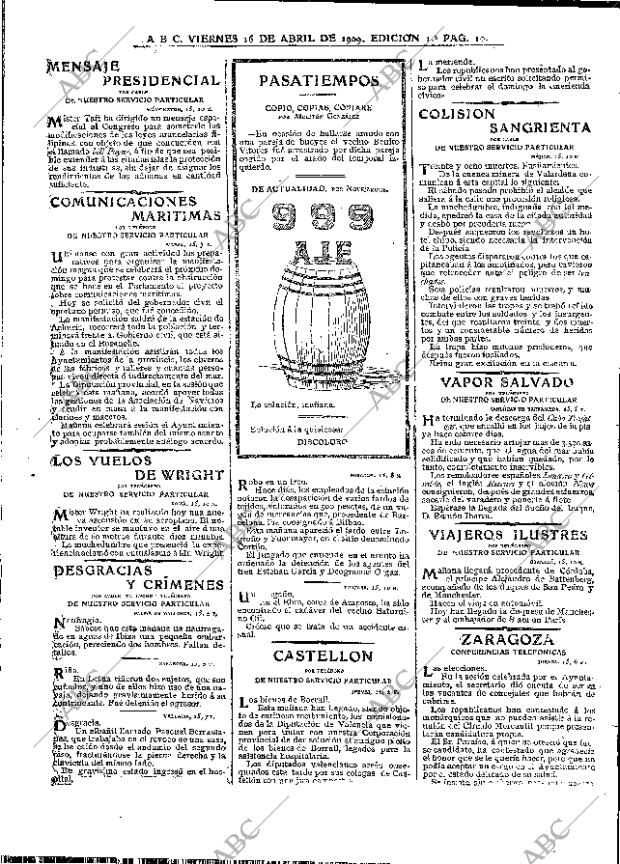 ABC MADRID 16-04-1909 página 10