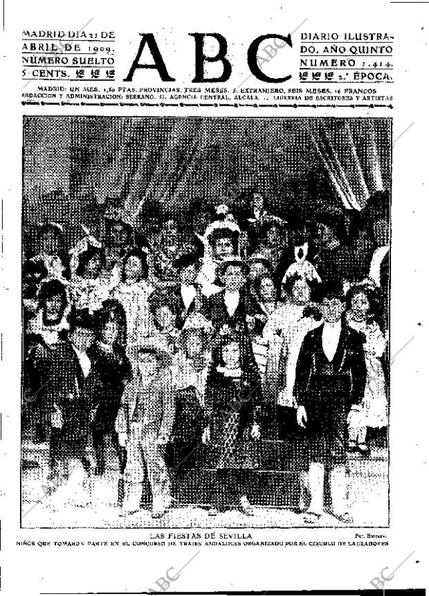 ABC MADRID 21-04-1909 página 1