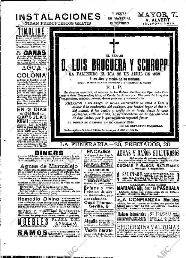 ABC MADRID 21-04-1909 página 2