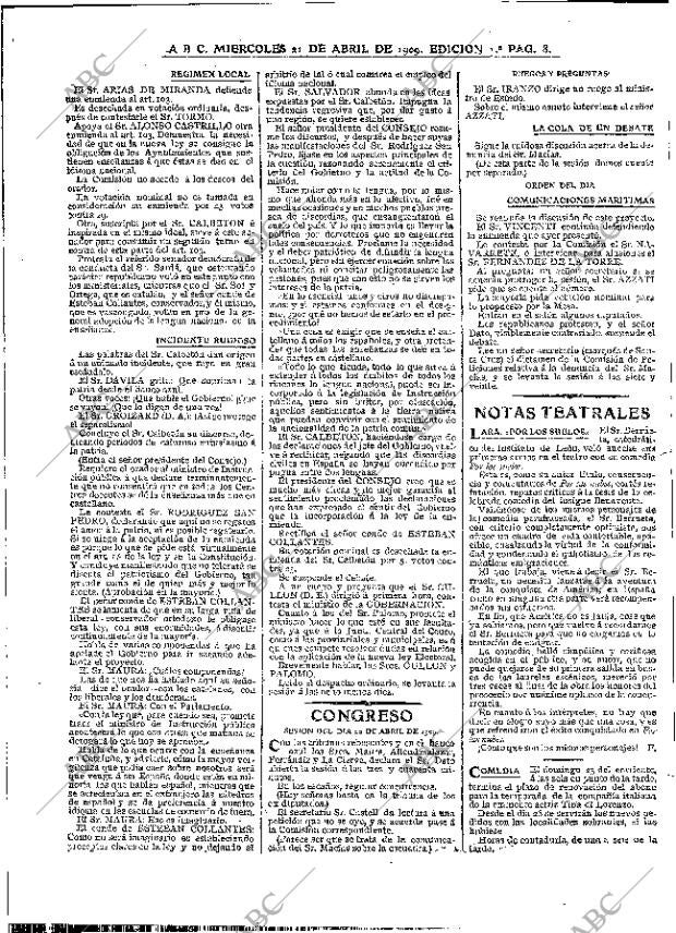 ABC MADRID 21-04-1909 página 8