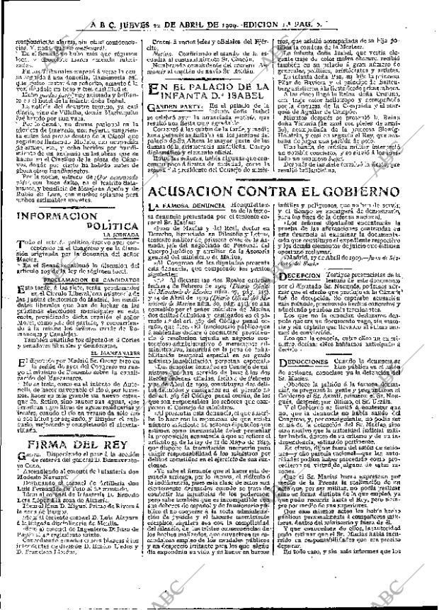 ABC MADRID 22-04-1909 página 5