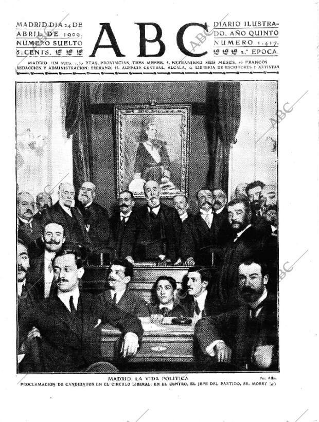 ABC MADRID 24-04-1909 página 1