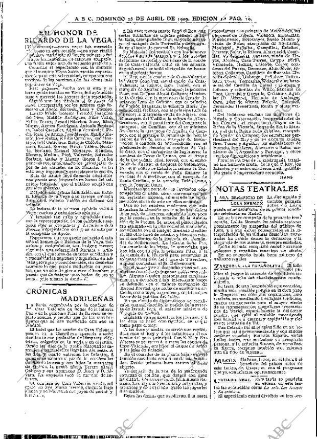 ABC MADRID 25-04-1909 página 10