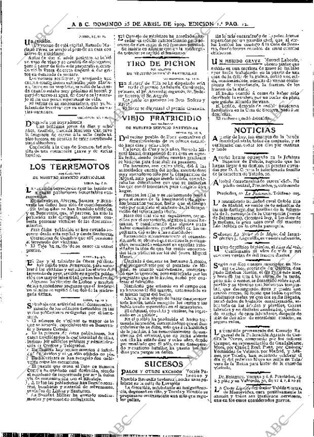 ABC MADRID 25-04-1909 página 12