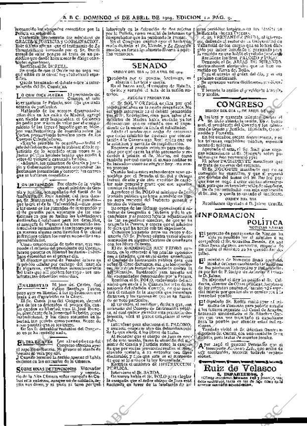 ABC MADRID 25-04-1909 página 9