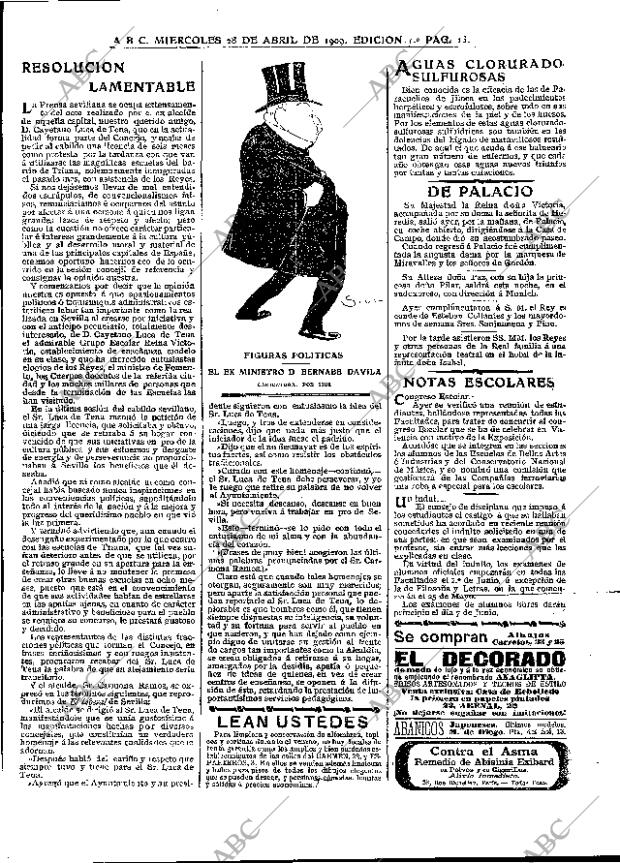 ABC MADRID 28-04-1909 página 13