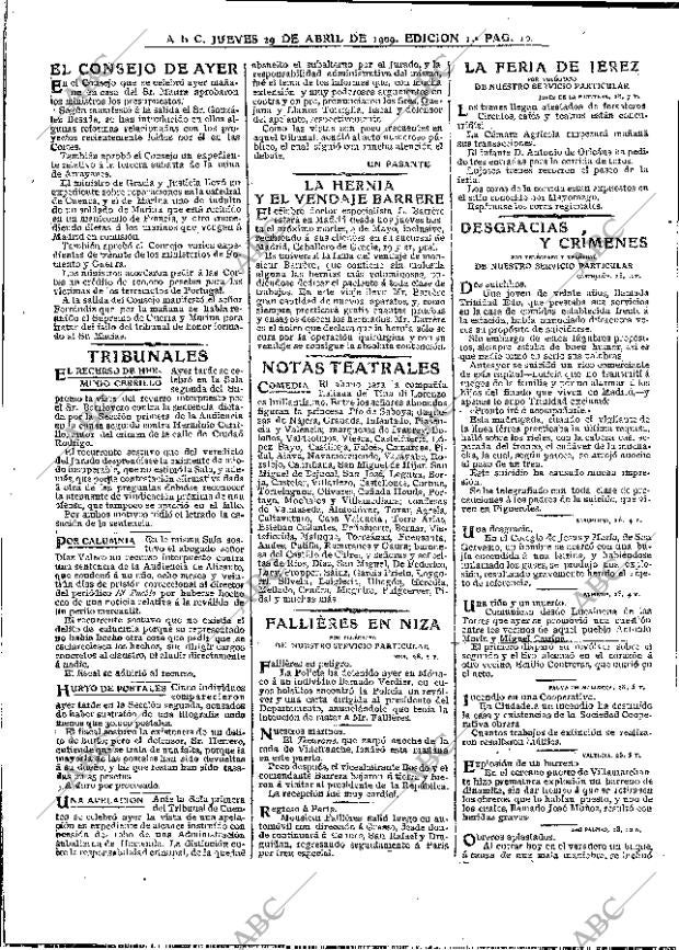 ABC MADRID 29-04-1909 página 10