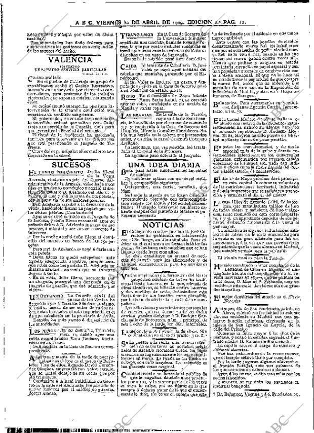 ABC MADRID 30-04-1909 página 12