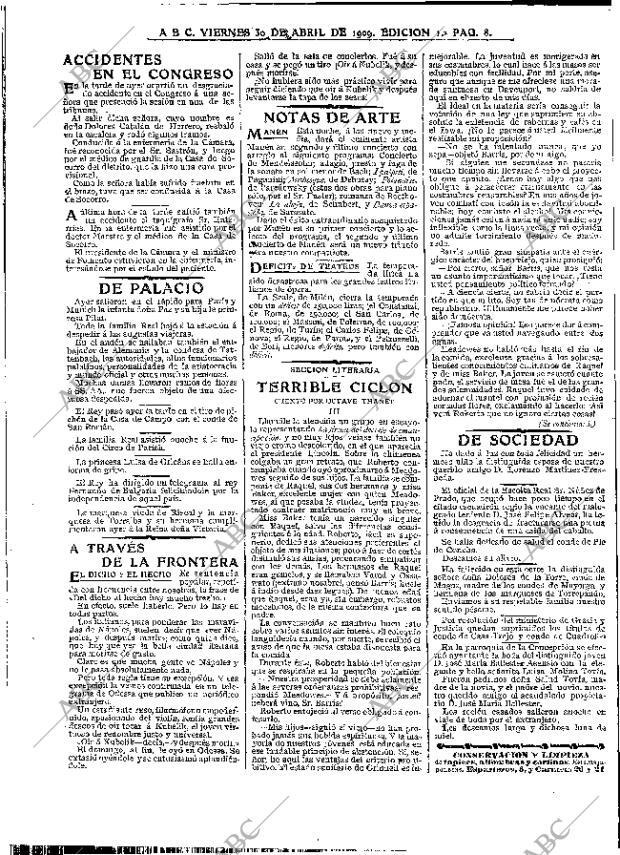 ABC MADRID 30-04-1909 página 8