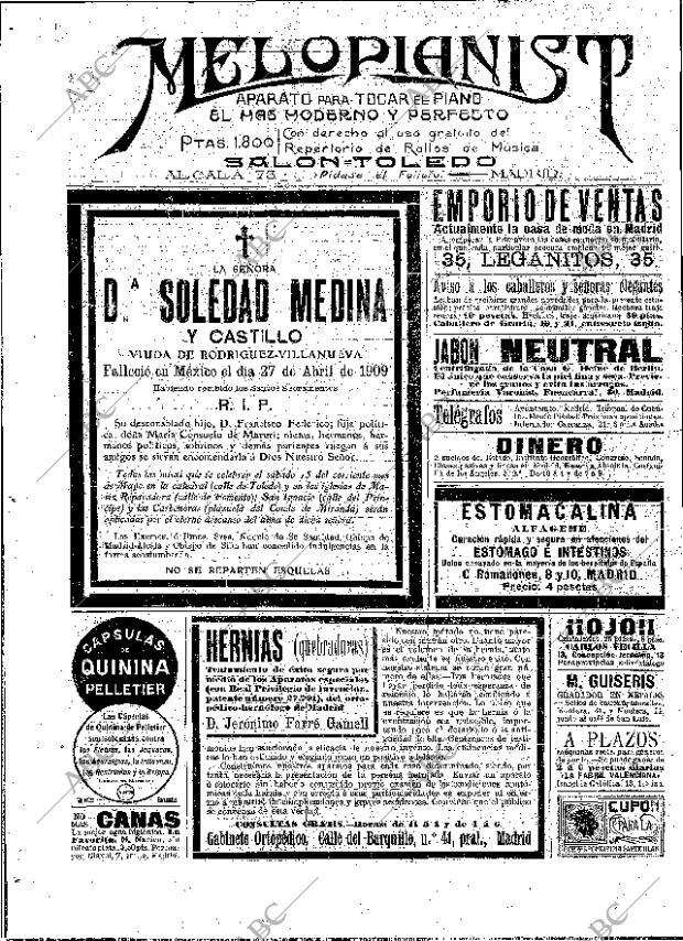ABC MADRID 14-05-1909 página 16
