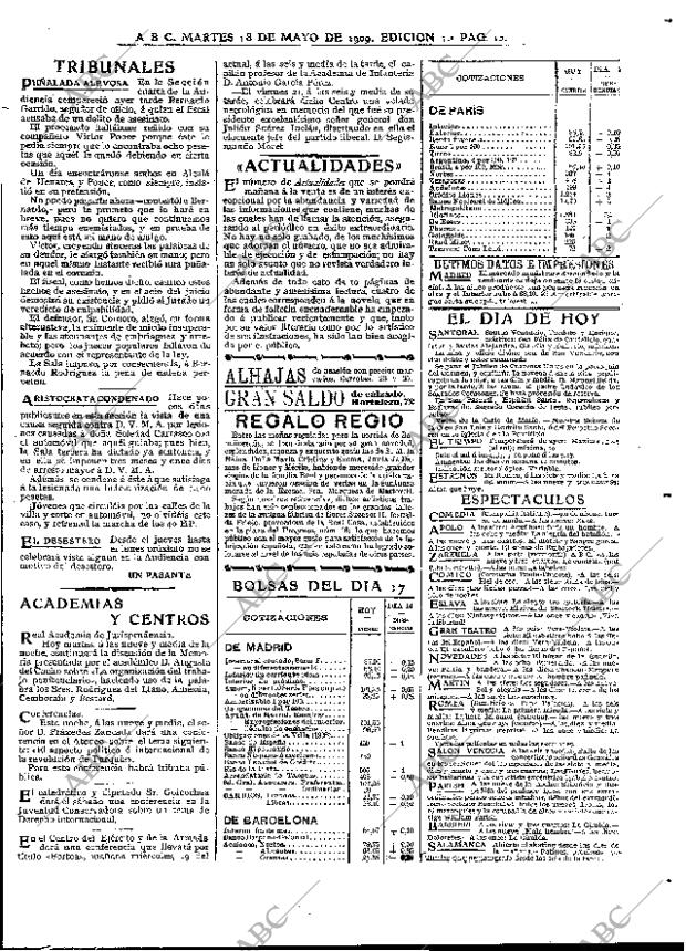 ABC MADRID 18-05-1909 página 13