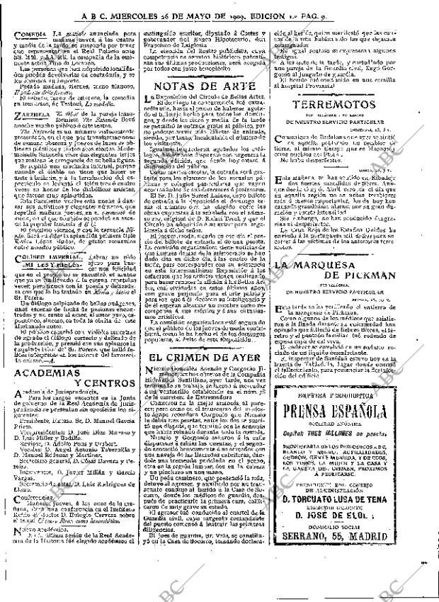 ABC MADRID 26-05-1909 página 9