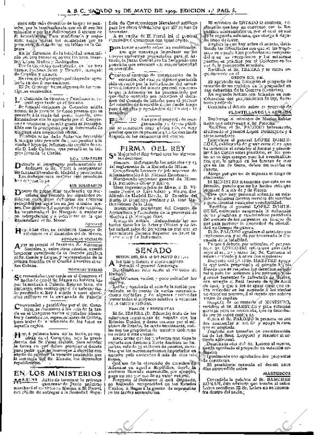 ABC MADRID 29-05-1909 página 5