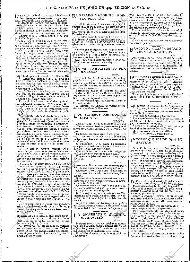 ABC MADRID 22-06-1909 página 10