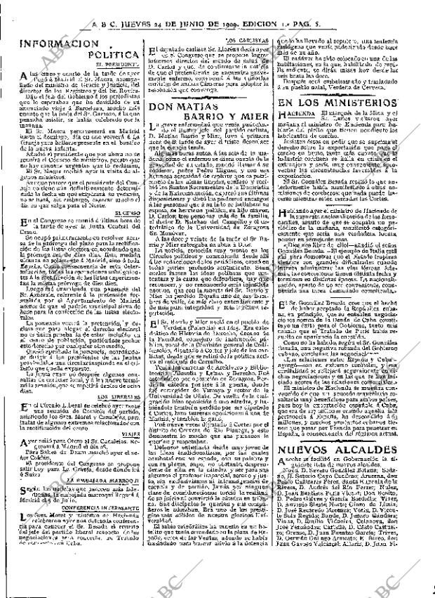 ABC MADRID 24-06-1909 página 5