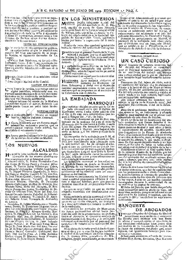 ABC MADRID 26-06-1909 página 5