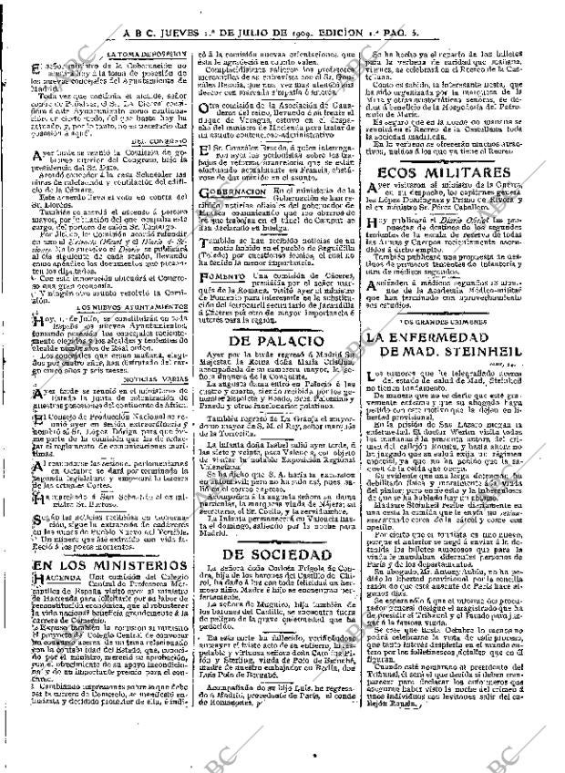 ABC MADRID 01-07-1909 página 5