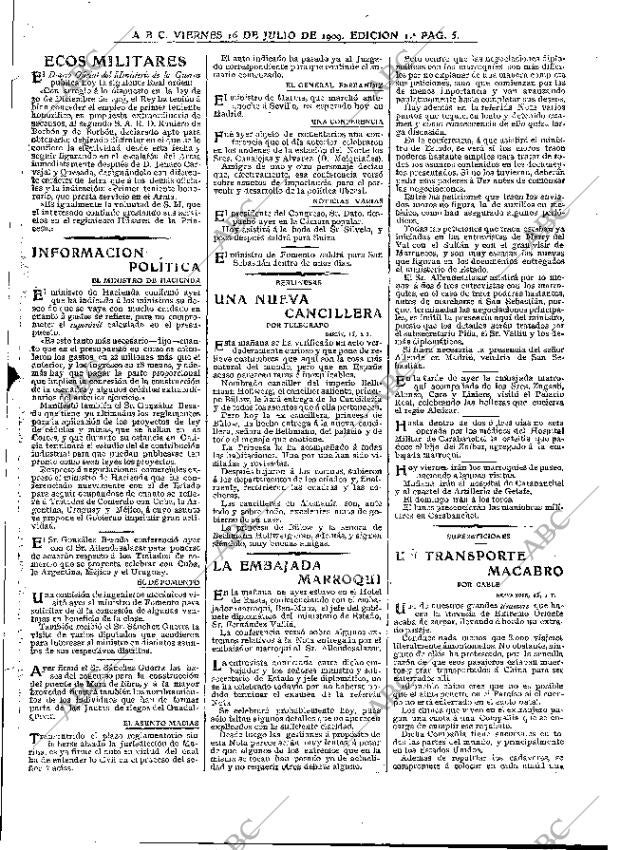 ABC MADRID 16-07-1909 página 5