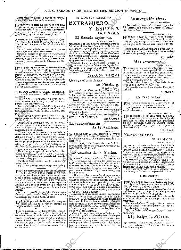 ABC MADRID 17-07-1909 página 10
