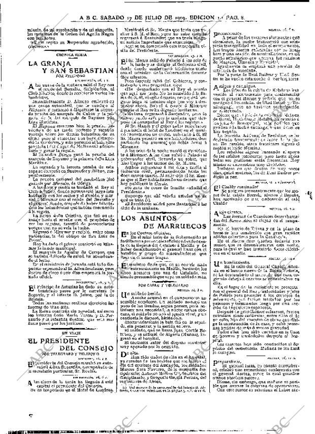 ABC MADRID 17-07-1909 página 8