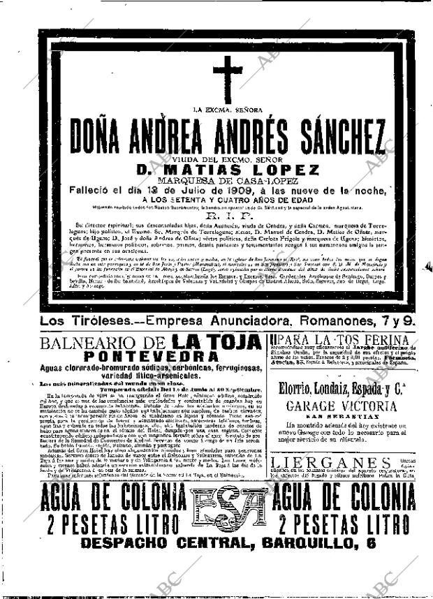 ABC MADRID 19-07-1909 página 16