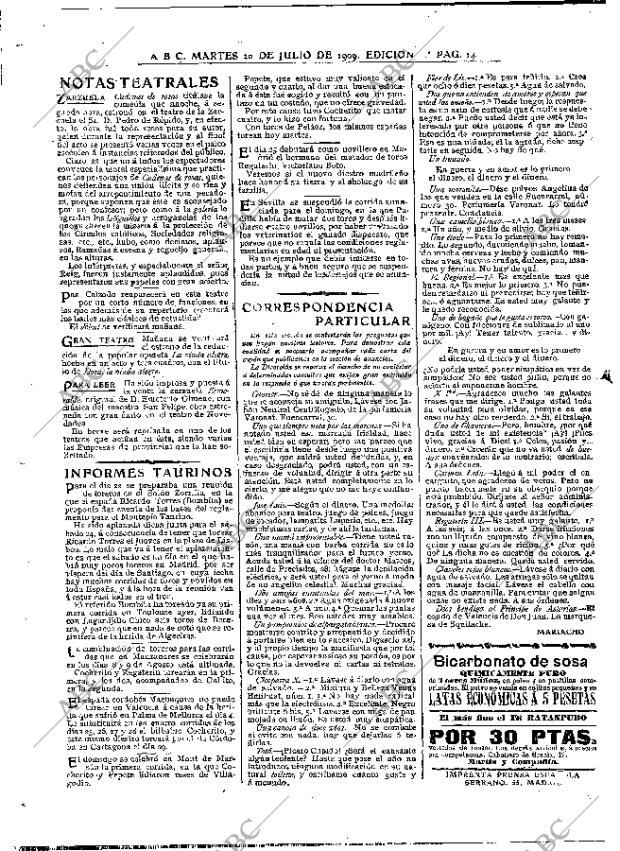 ABC MADRID 20-07-1909 página 14
