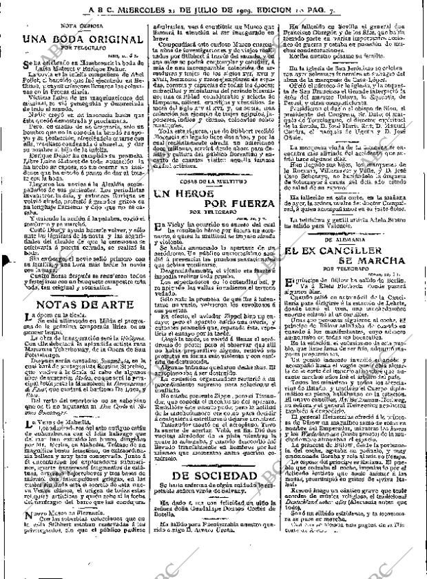 ABC MADRID 21-07-1909 página 7
