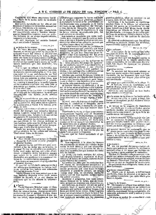 ABC MADRID 23-07-1909 página 6
