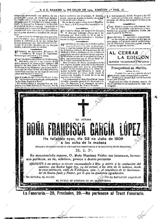 ABC MADRID 24-07-1909 página 16