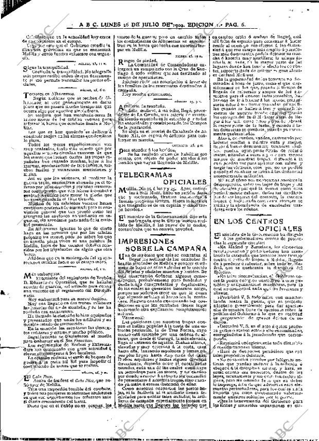 ABC MADRID 26-07-1909 página 6