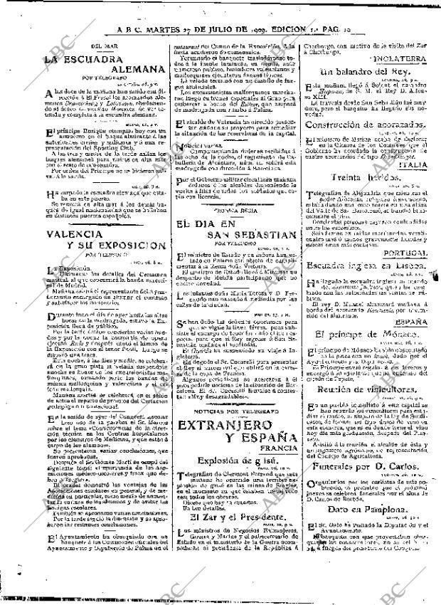 ABC MADRID 27-07-1909 página 10