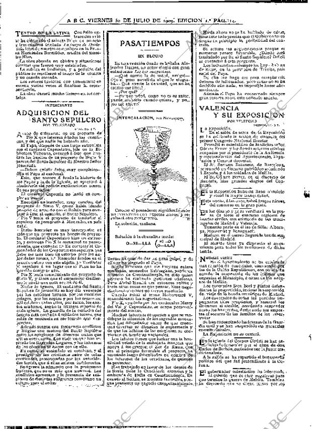 ABC MADRID 30-07-1909 página 14