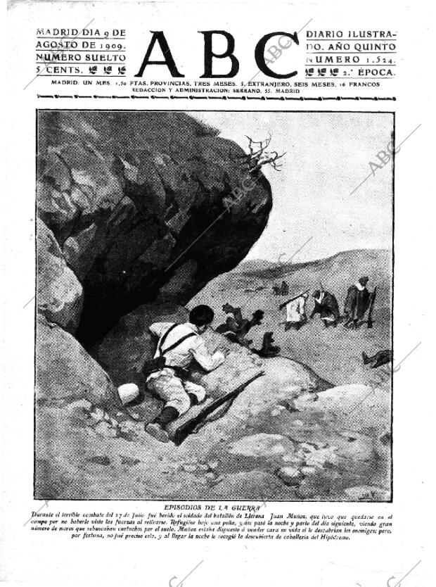 ABC MADRID 09-08-1909 página 1