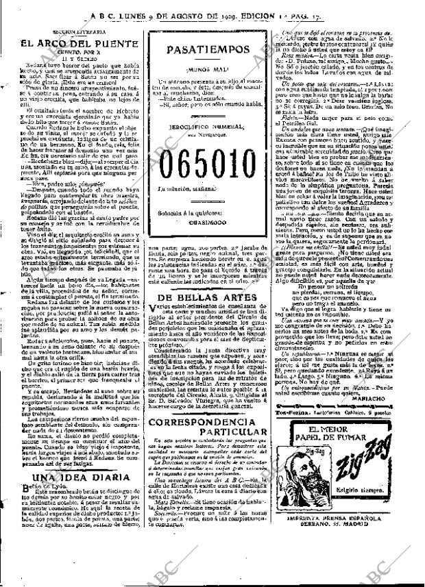 ABC MADRID 09-08-1909 página 17