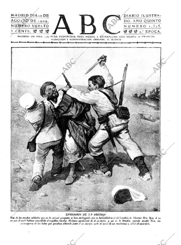 ABC MADRID 10-08-1909 página 1