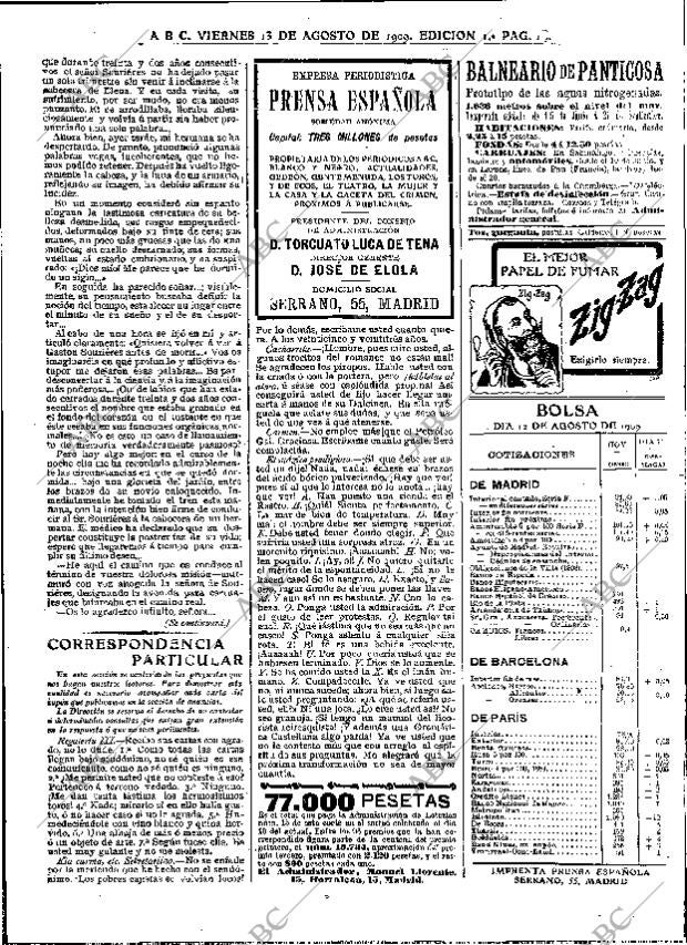 ABC MADRID 13-08-1909 página 14